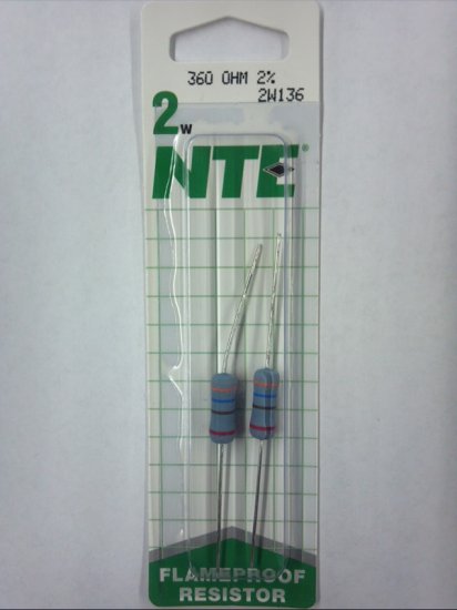 360 Ohm 2 Watt Metal Oxide Film Resistor (2Pk) 2% Tolerance