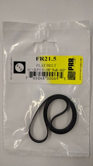 FR21.5 Flat Rubber Belt 21.5\" IC, .185\" CS, .033\" Wall Thickness