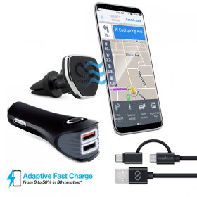 Naztech Safety Essentials Car Kit - Hybrid USB-C - Black