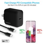 Naztech 18W PD Fast Wall Charger + USB-C to USB-C Cable