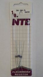 39K Ohm, 1/8W, 2% Metal Film Flameproof Resistor (6Pk)