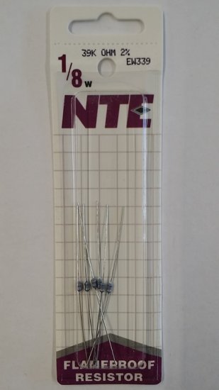 39K Ohm, 1/8W, 2% Metal Film Flameproof Resistor (6Pk)