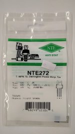 NTE272 T-NPN, Si, Darlington Power Amp (Compl to NTE273)