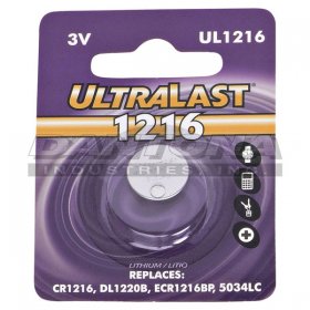 CR1216 Ultralast 3V Lithium Coin Cell Battery