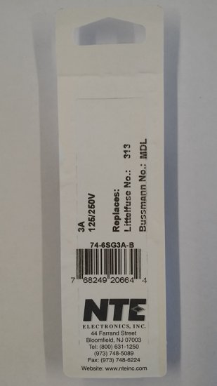 3 Amp (MDL) Glass Fuse (5Pk) Slow Blow 6x30mm