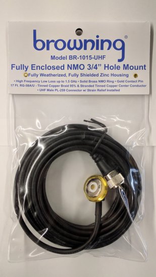 NMO 3/4" Hole Mount With 17Ft RG-58A/U PL-259 Plug
