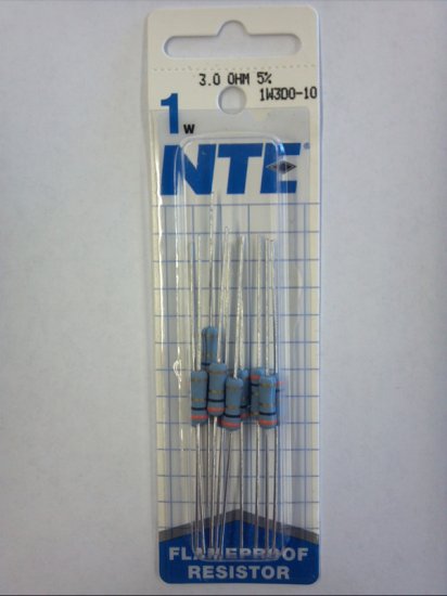 3.0 Ohm 1 Watt Metal Oxide Film Resistor (10Pk) 5% Tolerance