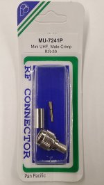 Mini-UHF Plug 3-Piece Crimp-On RG-59/U