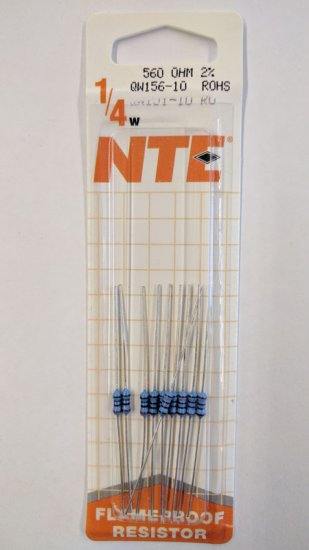 560 Ohm 0.25 Watt Metal Film Resistor (10Pk) 2% Tolerance
