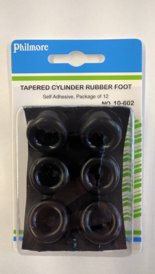 Tapered Cylinder Rubber Feet .87"W, .4"H (12Pk)