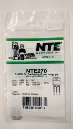 NTE270 T-NPN, Si, Darlington Power Amp (Compl to NTE271)
