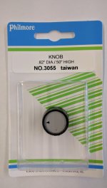 Straight Knurl Knob - Indicator On Top (0.82" Dia.)