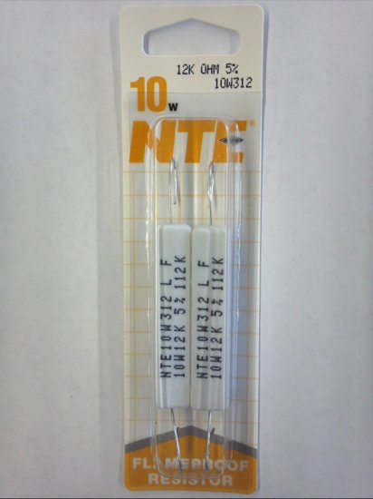 12K Ohm 10W Cerment Power Wirewound Resistor (2Pk) 5% Tolerance