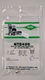 NTE486 T-NPN, Si, UHF Large Signal Amp (Po 0.75W@470MHz)