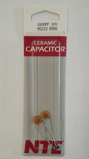 1,000pf/1nf/0.001uf 1000V Ceramic Disc Capacitor (2Pk)