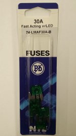 30 Amp Green (ATM) Lighted Mini-Blade Fuse 32V (5Pk) Fast Acting