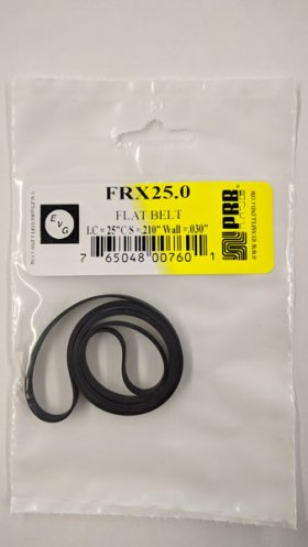 FRX25.0 Flat Rubber Belt 25.0" IC, .21" CS, .03" Wall Thickness