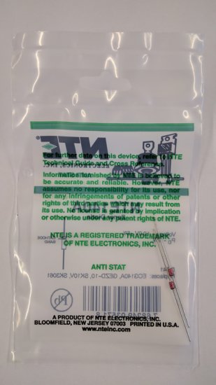 NTE140A Zener Diode (2Pk) 10V 1W