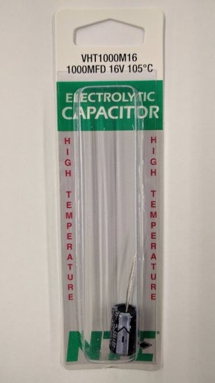 1,000uf 16V 105°C Radial Lead Electrolytic Capacitor