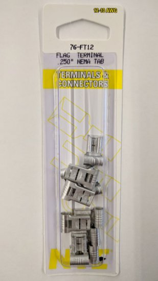 Flag Quick Connect Female Non-Insulated 12-10Awg 0.250" (10Pk)
