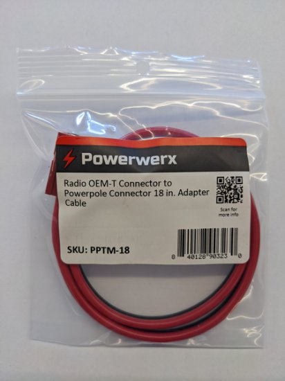 Radio OEM-T Connector to Powerpole Connector 18 in. Cable