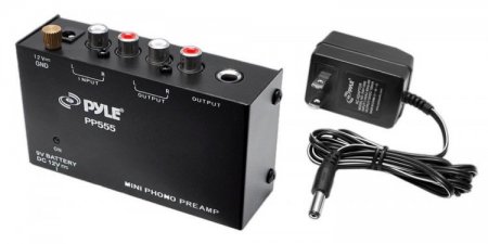 Ultra Compact Phono Turntable Pre-Amplifier w/ 9 V Battery Comp