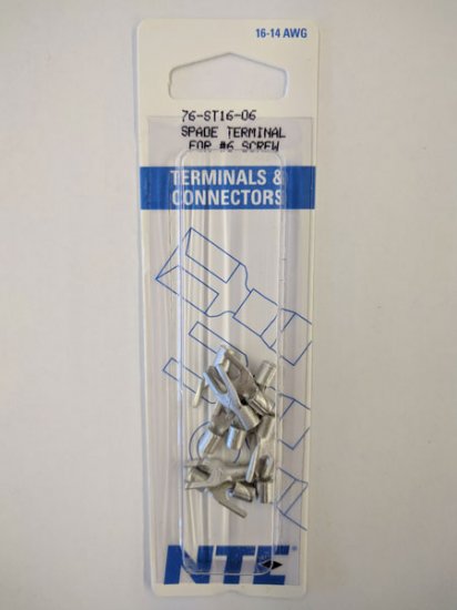 Fork/Spade Terminal Non-Insulated 16-14Awg #6 Stud (10Pk)