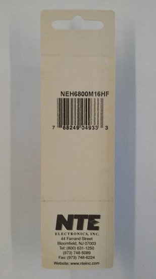 6,800uf 16V Axial Lead Electrolytic Capacitor