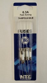 6.3 Amp (GDA-V) Axial Ceramic Fuse (5Pk) Fast Acting 5x20mm