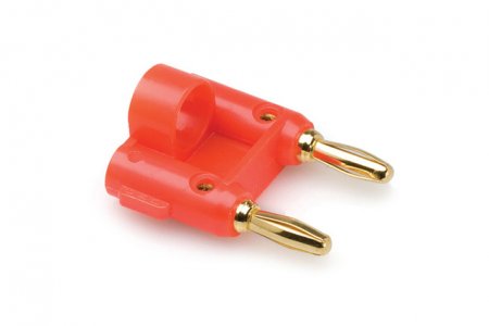 Connector, Dual Banana, Wide Opening, Gold Plated (2Pk)