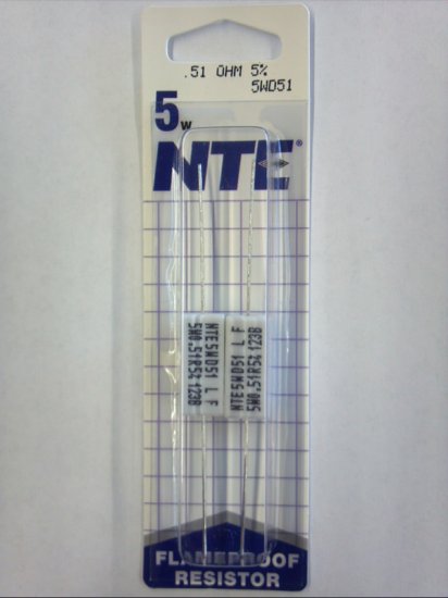 0.51 Ohm 5W Cerment Power Wirewound Resistor (2Pk) 5% Tolerance