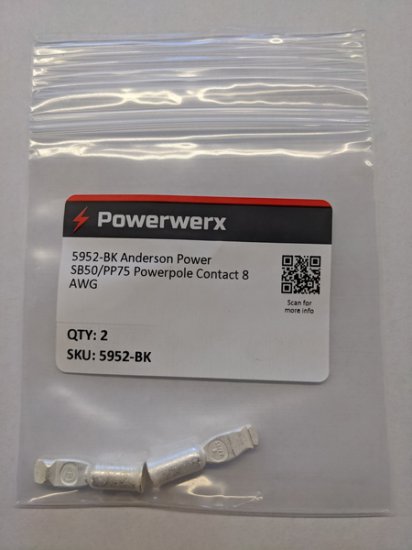 SB50/PP75 SB Series Powerpole Loose Piece Contact 8Awg (2Pk)