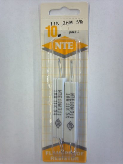 11K Ohm 10W Cerment Power Wirewound Resistor (2Pk) 5% Tolerance