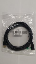 15Ft Black USB 2.0 A Male to A Female Ext. 28/24AWG Cable (Gold)