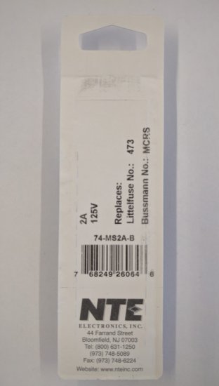 2A Slow Blow Pico/Micro Fuse (5Pk) 2.4x7mm