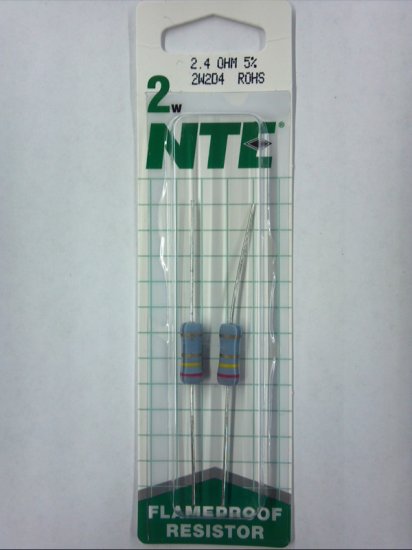 2.4 Ohm 2 Watt Metal Oxide Film Resistor (2Pk) 5% Tolerance