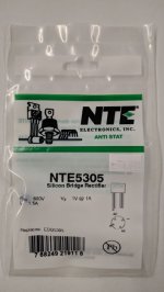 NTE5305 Bridge Rectifier Full Wave Single Phase 600V 1.5A