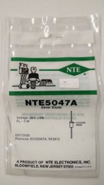 NTE5047A Zener Diode 82.0V 1/2W, DO35