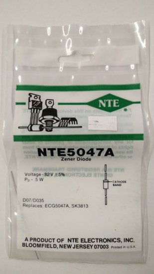 NTE5047A Zener Diode 82.0V 1/2W, DO35