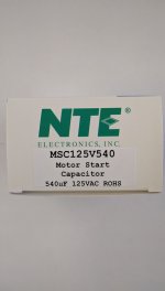 540-648uF 125VAC Motor Start AC Electrolytic Capacitor .25" Q.C.