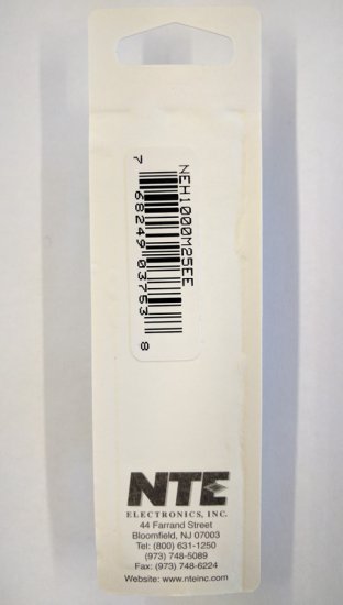 1,000uf 25V Axial Lead Electrolytic Capacitor