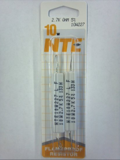 2.7K Ohm 10W Cerment Power Wirewound Resistor (2Pk) 5% Tolerance