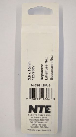 1.25 Amp Micro Cartridge Fuse (5Pk) Slow Blow 3.6x10mm