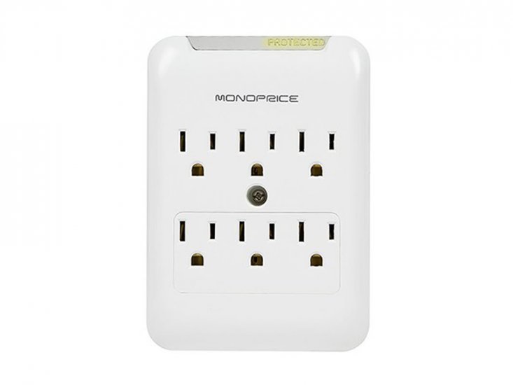 Six Outlet Surge Suppressor Wall Tap (540 Joule)