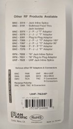 UHF "T" Adapter Jack-Plug-Jack