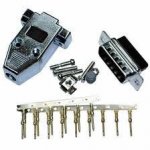 DB15 Male Connector Kit (Crimp Type) Metalized Plastic Hood