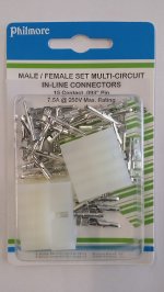 15 Pin Male/Female Pair 0.093" Pins 12A Mated Housings (Molex)