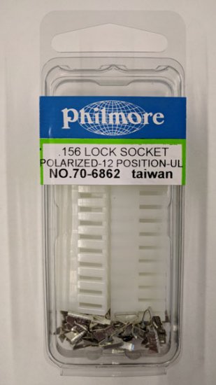 12-Pole 0.156" Center Crimp Type Locking Connecor (2Pk)