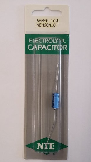 68uf 10V Axial Lead Electrolytic Capacitor