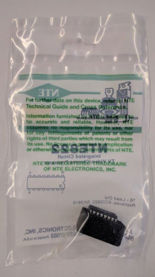NTE822 IC, Video/Chroma Processor, 16-Lead DIP
